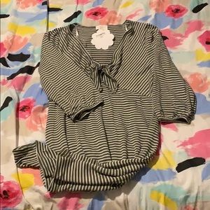 Olive and white striped dress